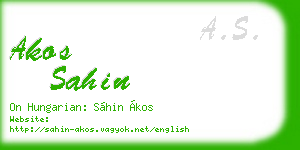 akos sahin business card
